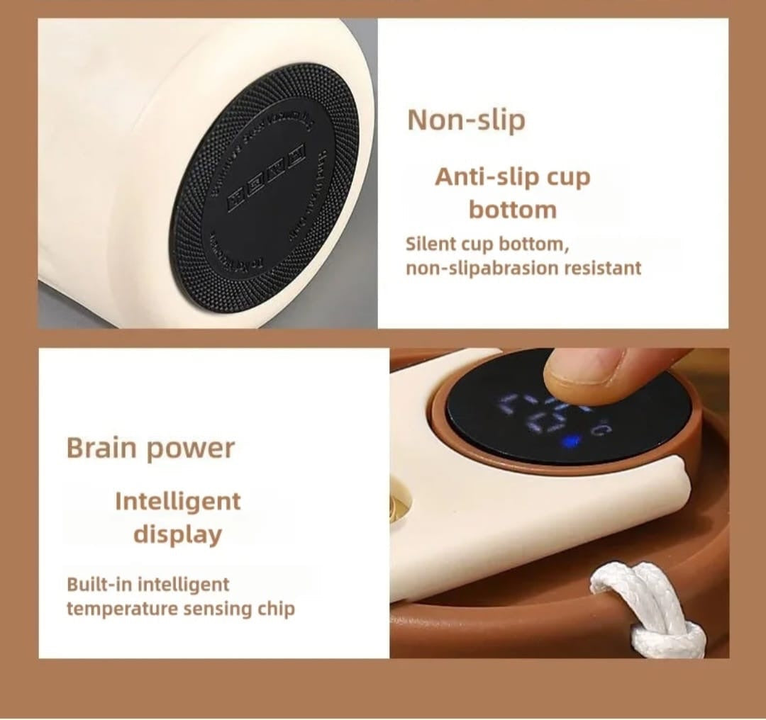 Cavalla Goods insulated travel tumbler featuring a non-slip silicone base and an LED touch temperature display lid.